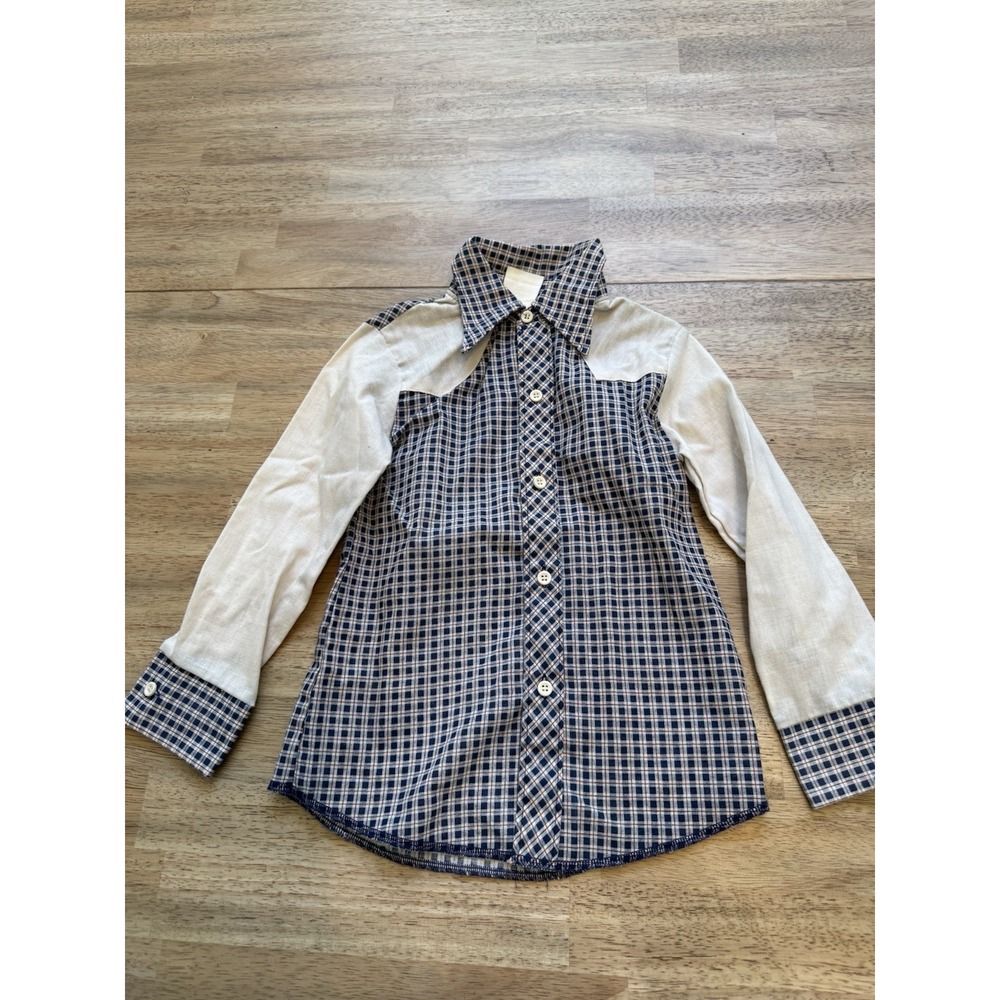 Vintage 50s Western Shirt Boys 4 5 Pearl Snap Plaid Cowboy Costume Maverick